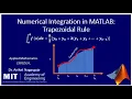 Numerical Integration in MATLAB Trapezoidal Rule