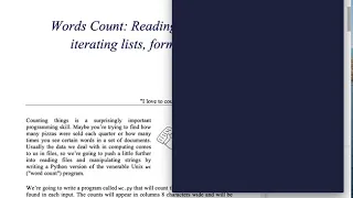 Tiny Python Projects Ch 6 Pt 1 Word Count intro