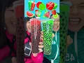 Red Green Food Mukbang ASMR 🥵bubble tea 🧋boba #asmr #mukbang #funny #newborn #squidgame