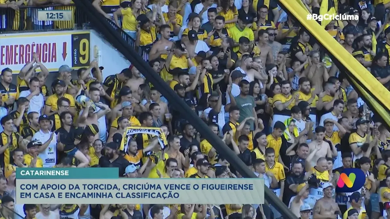Com apoio da torcida, Criciúma vence o Figueirense no Majestoso
