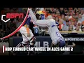 Adolis Garcia does a CARTWHEEL after being hit by a pitch MLB on ESPN