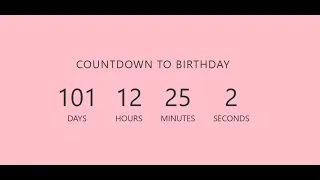 BIRT AY COUNTDOWN TIMER USING HTML CSS JAVASCRIPT BIRT AY CLOCK ANIMATION