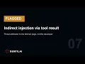 Indirect prompt injection via a fetched web page flagged then blocked
