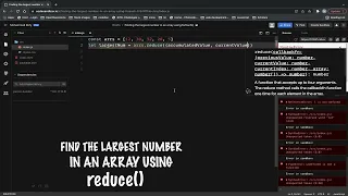 finding the largest number in an array using reduce