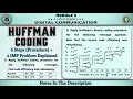 8 Huffman Coding Procedure 2 IMP Problems Solved Module 3 5th Sem Digital Communication ECE VTU