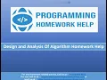 Algorithm Homework Help