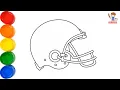 How to draw a football helmet coloring pages for kids menggambar dan mewarnai
