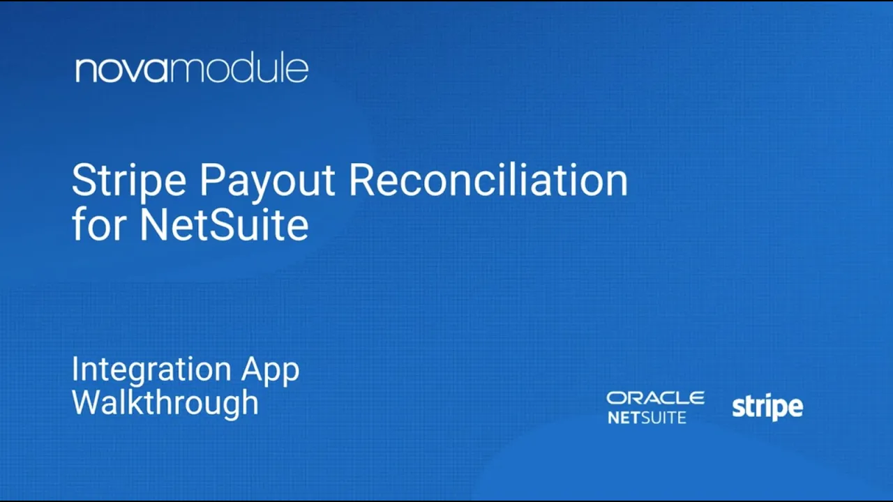 Stripe - NetSuite Payout Reconciliation Connector Integration