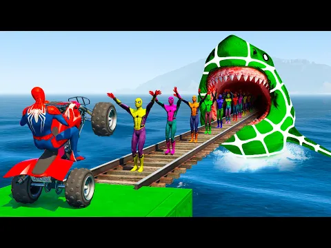 Video Thumbnail: الرجل العنكبوت انقاذ باتمان Spider-Man Rescue batman vs iron man vs venom funny Game GTA 5 superhero
