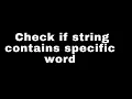 PHP How to check if a string contains a specific word in PHP