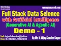 FULL STACK DATA SCIENCE with Artificial Intelligence tutorials by Mr N Vijay Sunder Sagar