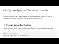 Enable apache cache