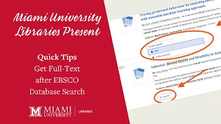 QuickTips Get Full-Text after EBSCO Database Search