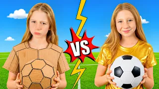Nastya and Friends: Cardboard Toys vs. Expensive Toys