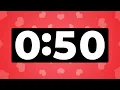 50 Second Timer Without Music 50 Seconds Stopwatch with Hearts