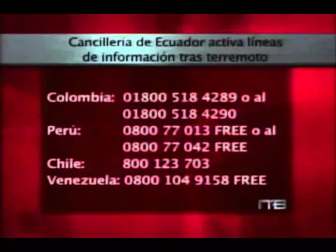Cancillería de Ecuador activa líneas de información tras terremoto