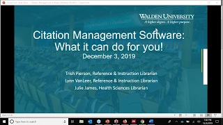 Webinar Citation Management Software what it can do for you