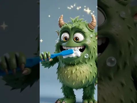 🦷🪥Sağlıklı Dişler için Dişlerini Fırçala! Şeker Canavarı Pırıl Pırıl Beyaz Dişe Dönüştü! #Shorts