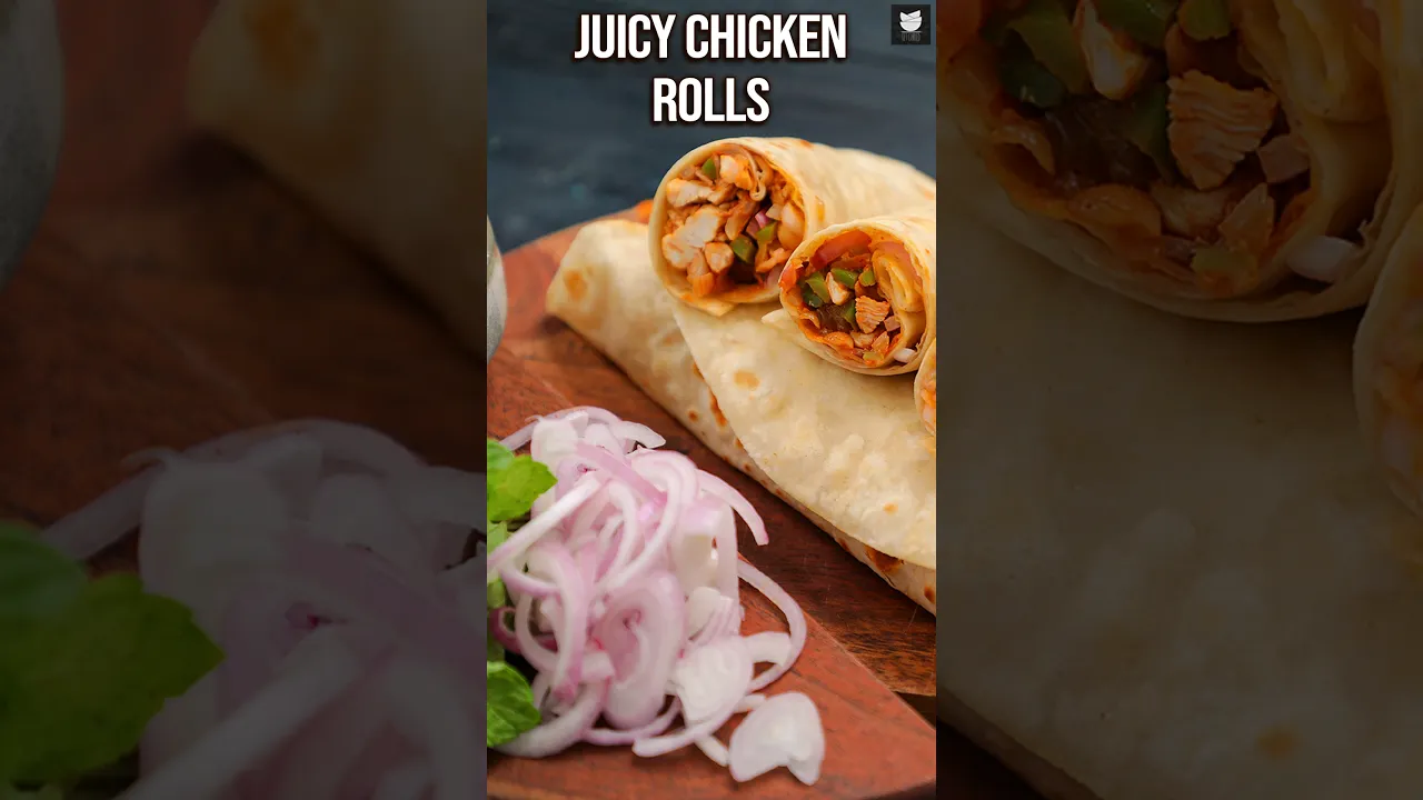 Juicy Chicken Rolls   Chicken Wrapped in Roti   Chicken Kathi Roll  Get Curried#chickenroll#chicken