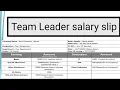 Team Leader Salary Slip Explained