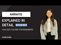DSA in Java - Arrays Full Tutorial for Beginners 1D 2D Jagged Arrays Basics Explained