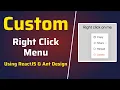 Create Custom Right Click Menu using ReactJS Ant Design Dropdown Context Menu Tutorial