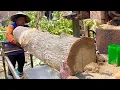 Download Lagu MANTAP‼️Kayu Jati Kebun Bambu-Di Gergaji Mesin Bandsaw Rakitan