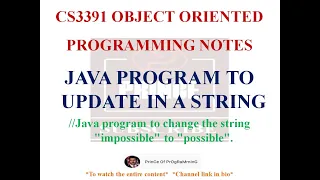 JAVA PROGRAM TO UPDATE ONE STRING WITH ANOTHER CS3391 OBJECT ORIENTED PROGRAMMING NOTES