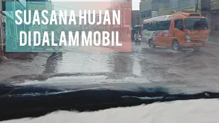suara hujan dari dalam mobil