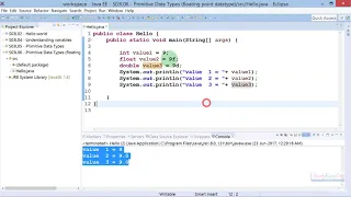 Java for beginners course Core concepts Primitive Data Types floating point datatype