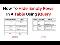 how to hide empty rows in a table using jquery 3 3 1