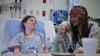 johnny depp as captain jack sparrow sails into vancouver to visit patients at bcch full video