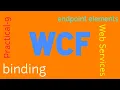 Demonstrates using the binding attribute of an endpoint element in WCF
