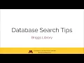 Database Search Tips
