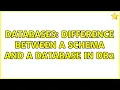 Databases Difference between a schema and a database in db2 2 Solutions