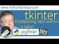 Positioning text within a Python tkinter label