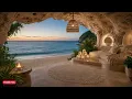 Relaxing Ocean Waves in a Cozy Beach Cave | 4K Sea Sounds for Sleep & Calm