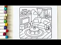 Cozy Living Room Coloring Girls Moment Coloring Book Alcohol Marker Coloring