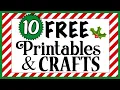 10 FREE Christmas Printables cheap easy crafts Dollar Tree DIYs 2024
