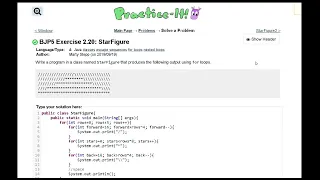 Java Practice It 2 20 StarFigure nested for loops
