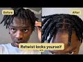 HOW TO RETWIST LOCS YOURSELF Palm rolling method two strand twist