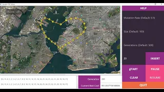 Visualization of Genetic Algorithm for Travelling Salesman Problem TSP