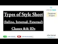 Cascading Style Sheet Inline Internal External CSS Classes and IDs in Urdu by Arfan Shahzad