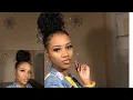 HOW TO easy curly messy bun with weave Klaiyi hair unsponsored review ClaireFendy