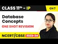 Database Concepts - One Shot Revision Class 11 Informatics Practices Chapter 7