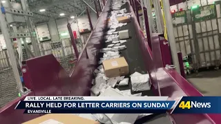 Rally held for letter carriers on Sunday in Evansville