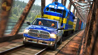 Train and Car Interaction Scenarios #13 | BeamNG.drive Cinematic Simulation