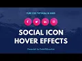 Social Media Buttons Amazing Animation On Hover Using HTML CSS Tutorial In Hindi 2K20