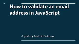 How to validate an email address in JavaScript