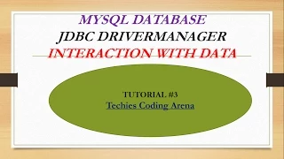 JAVA JDBC Tutorial 3 - Get a connection from database retrieve data From table using statement